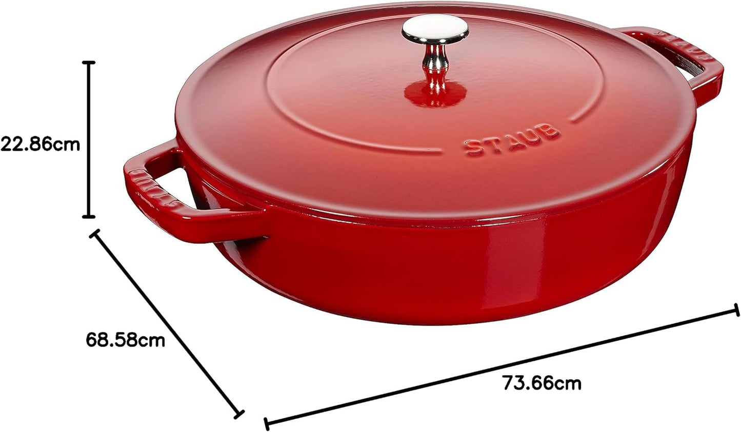 Bräter mit Aromaregen-Deckel, Kirschrot 24 cm