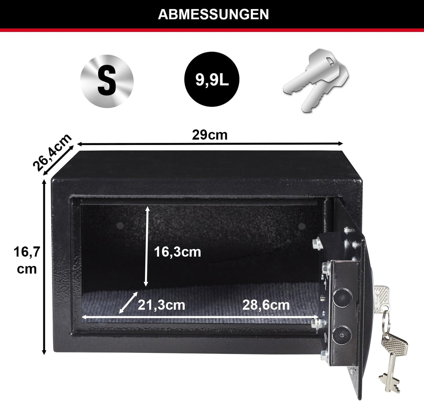 Sicherheitssafe X031ML, Schlüsselschloss 9 L