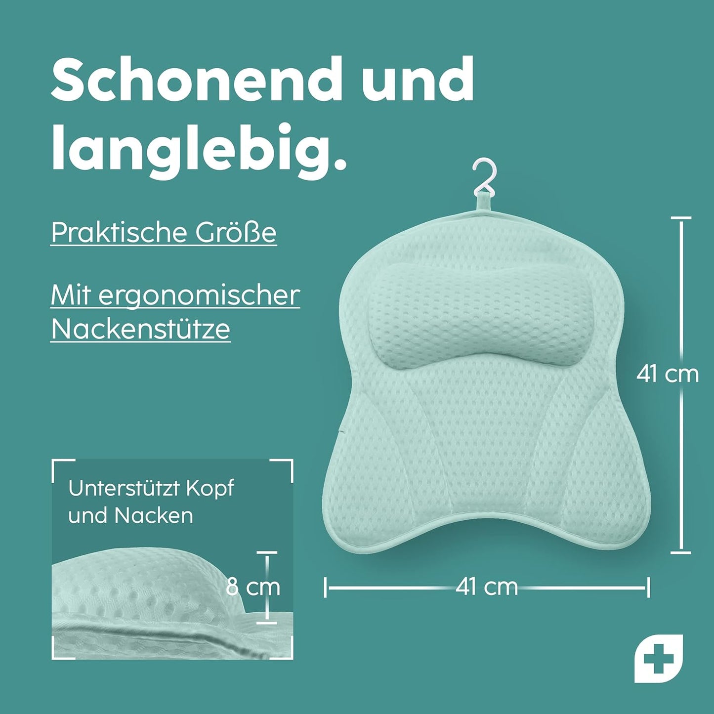 Badewannenkissen mit Saugnäpfen, Mint