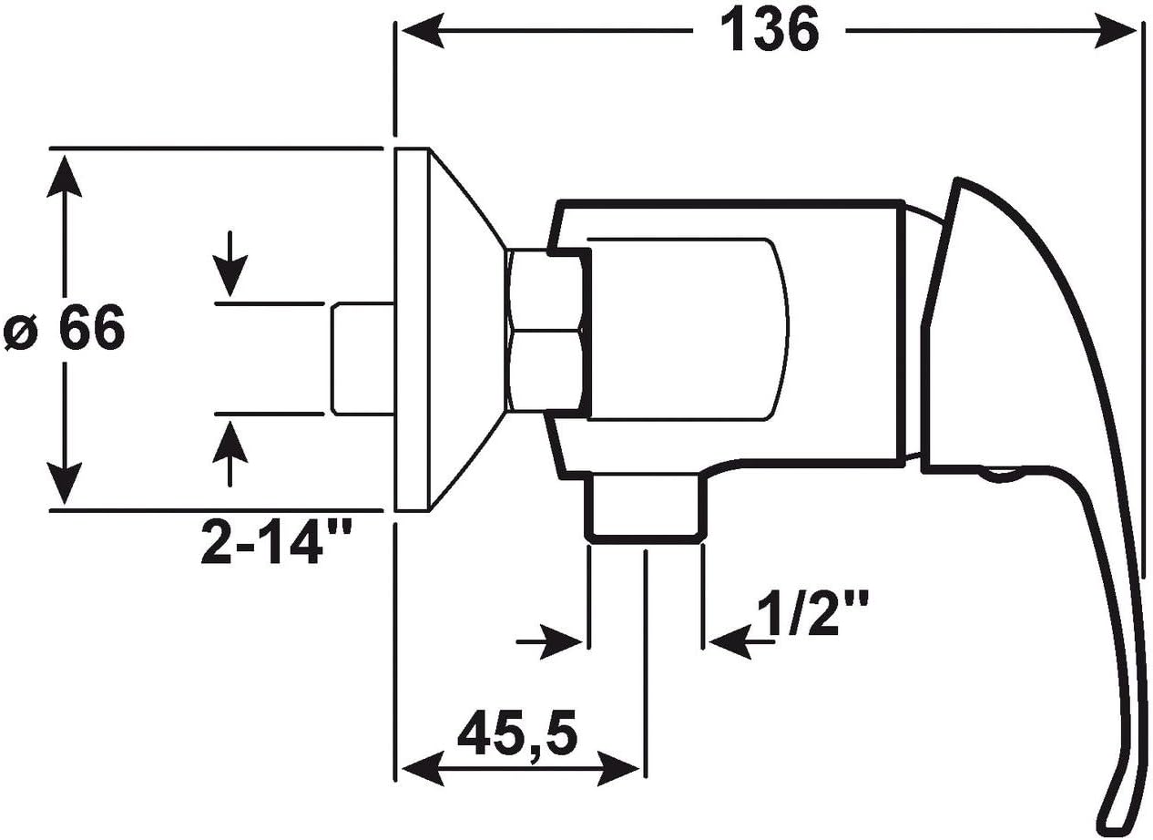 Einhebel-Duscharmatur Fabio für Hochdrucksysteme, Hochdruck Brausearmatur