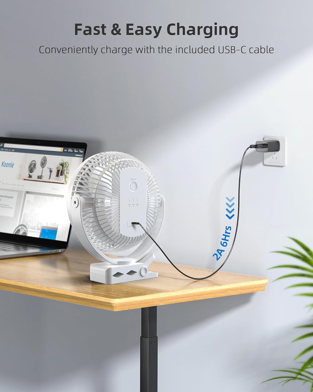 Tragbarer Clip-On-Ventilator, Weiss