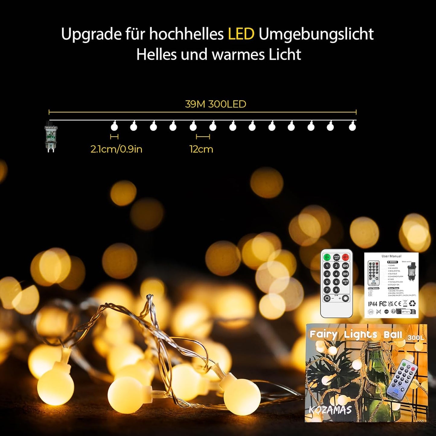LED-Lichterkette (39m, 300 LEDs), 39mM+300LEDs