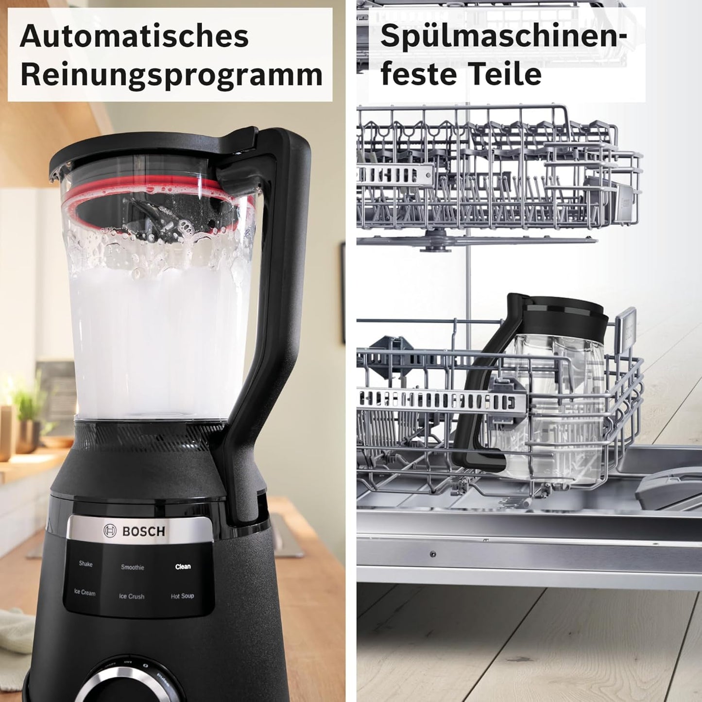 Hochleistungsmixer MMB6652B mit Suppenprogramm und 45.000 U-min, Schwarz 1800 W