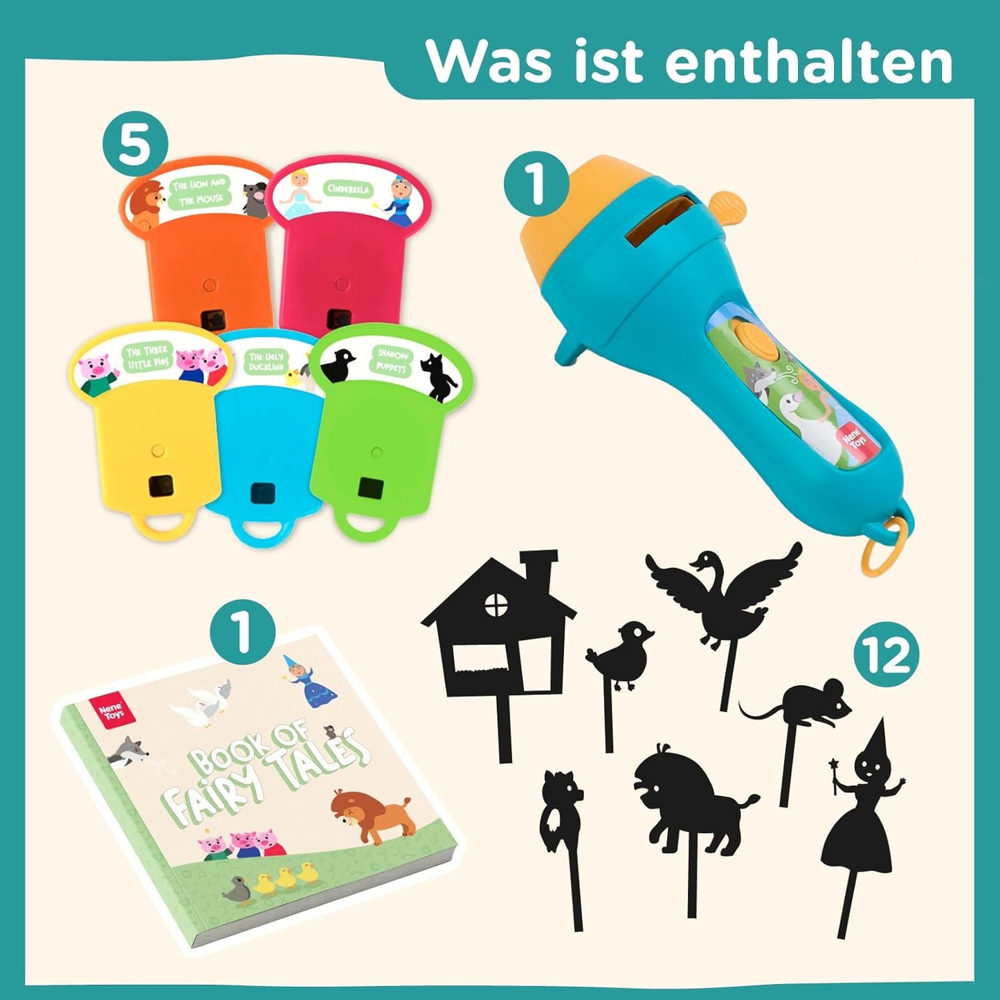 Interaktives Märchenbuch mit Projektor-Taschenlampe