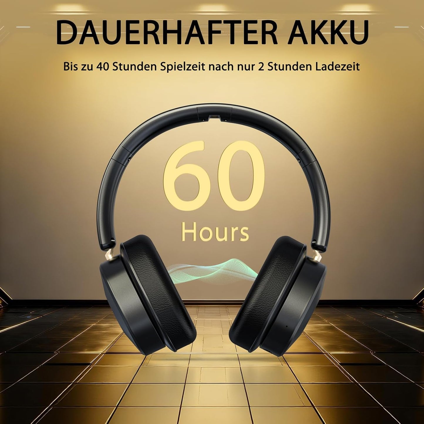 Kabellose TV-Kopfhörer, Black Gold