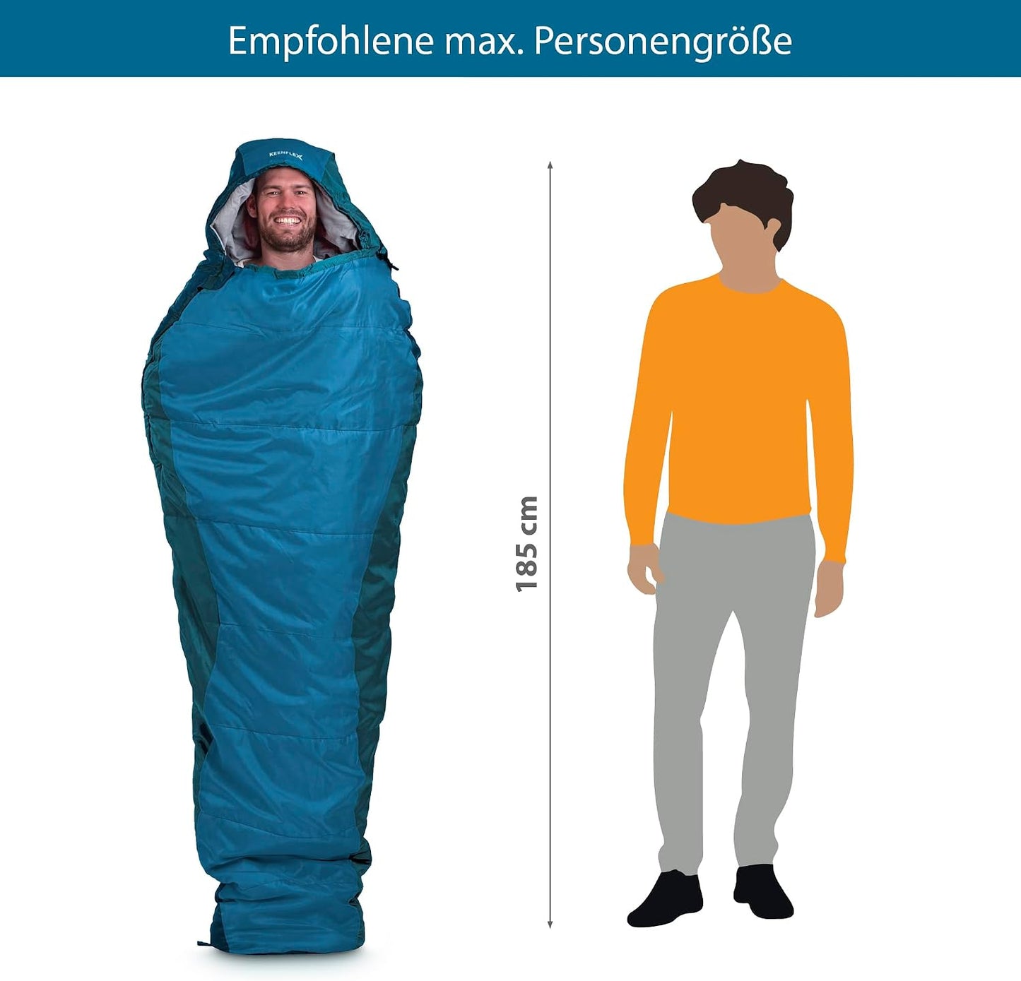 Ultraleichter Mumienschlafsack, 3 Jahreszeiten 1500g