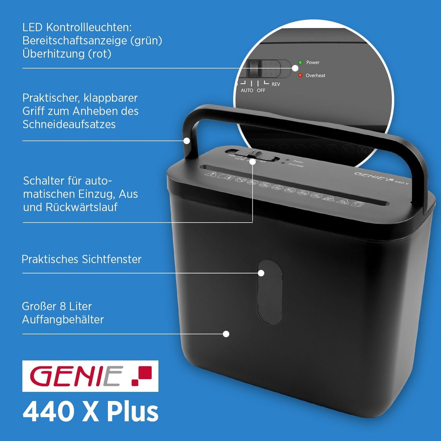 Aktenvernichter 440X, Schwarz