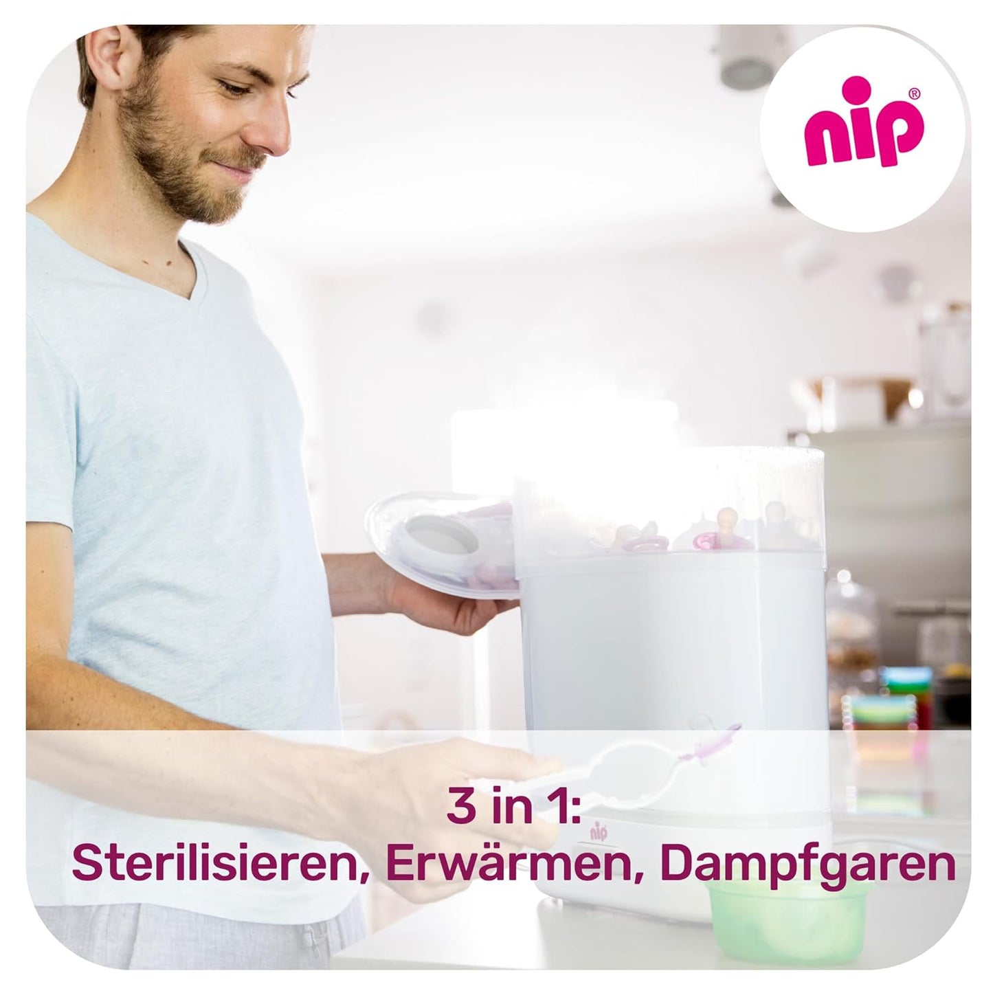 Babyflaschen-Sterilisator für 6 Flaschen und Zubehör