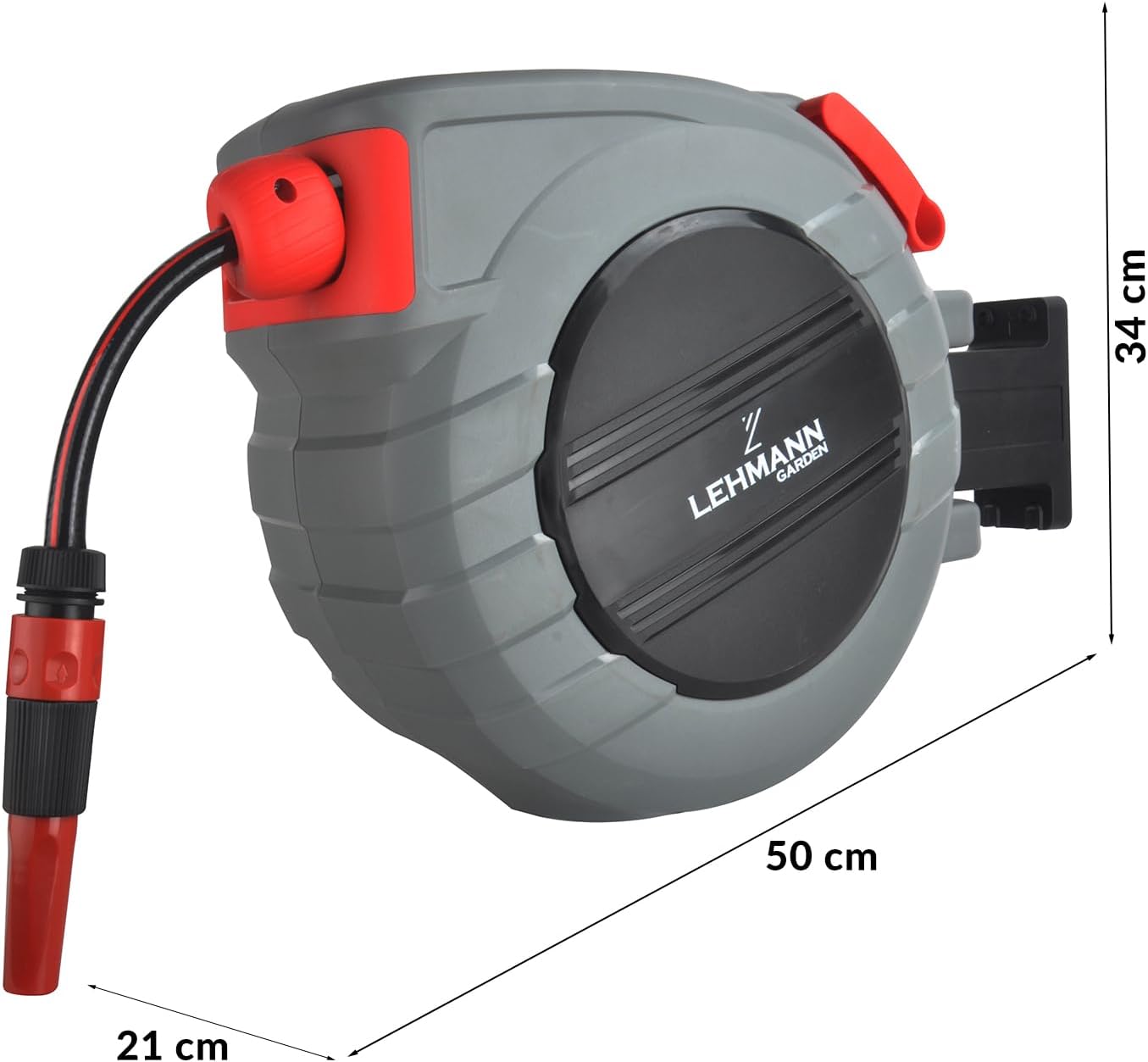Wand-Schlauchbox mit Automatikaufroller, Rot 20 m