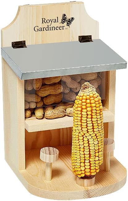 Eichhörnchen-Futterhaus Bausatz mit Maiskolbenhalter