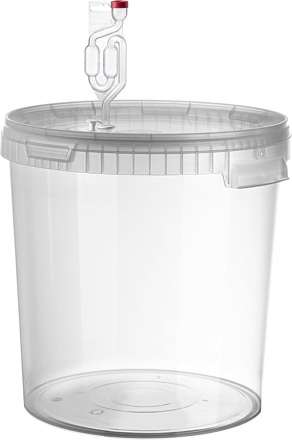 Gäreimer-Set mit Gärröhrchen & Gummistopfen, + Gärröhrchen & Gummistopfen 33l, Transparent