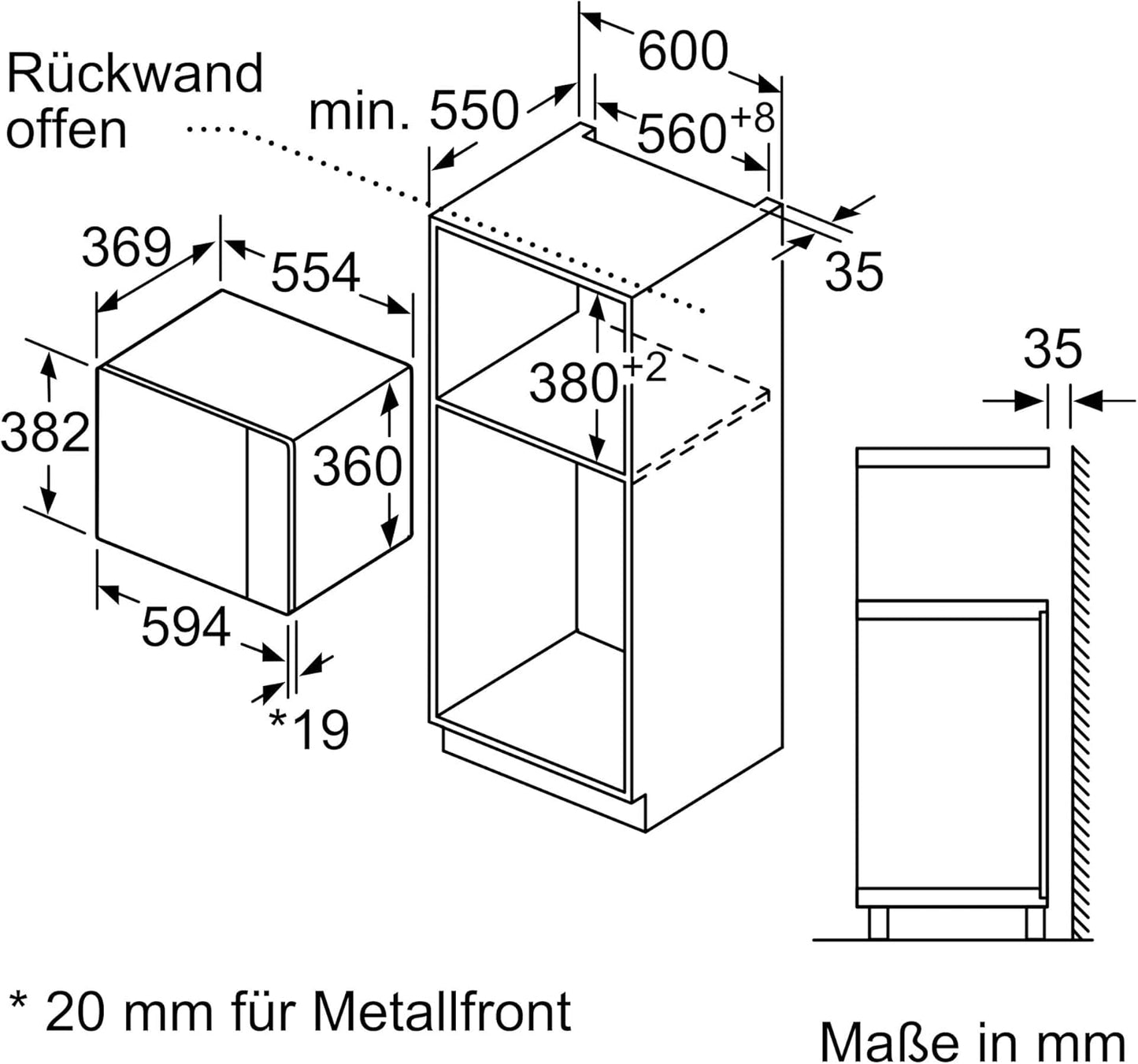 Einbau-Mikrowelle BE555LMB1 iQ500 mit Grillfunktion, iQ500 Einbau-Mikrowelle mit Grill