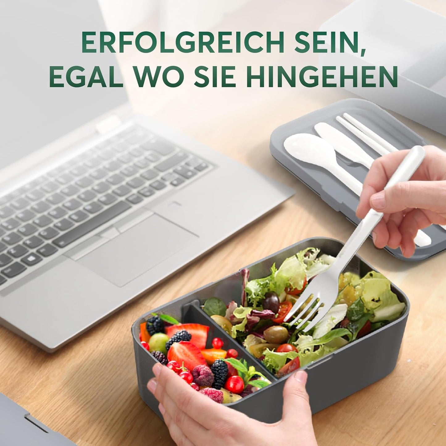 Lunchbox Nestable L, L - 1500 ml ineinander stapelbar Kohlengrau