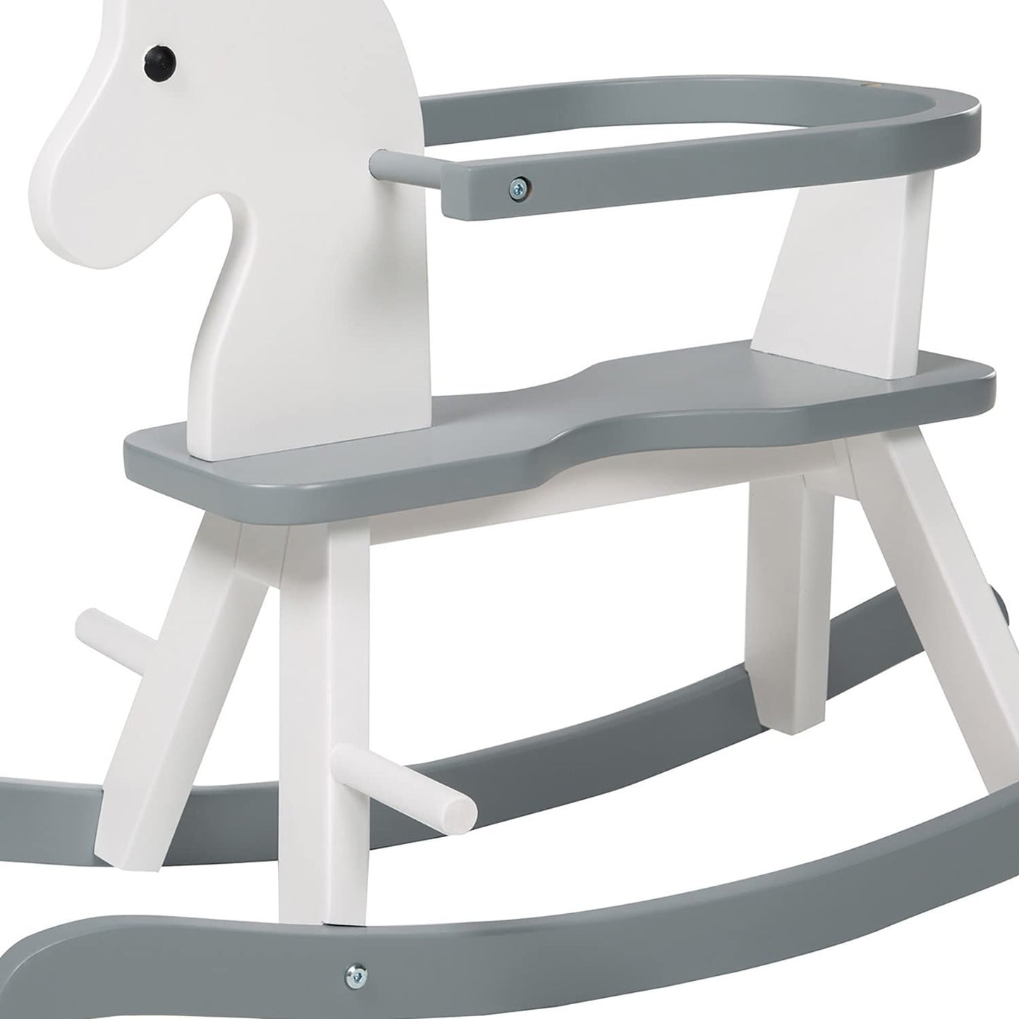 Schaukelpferd, Weiss/Grau