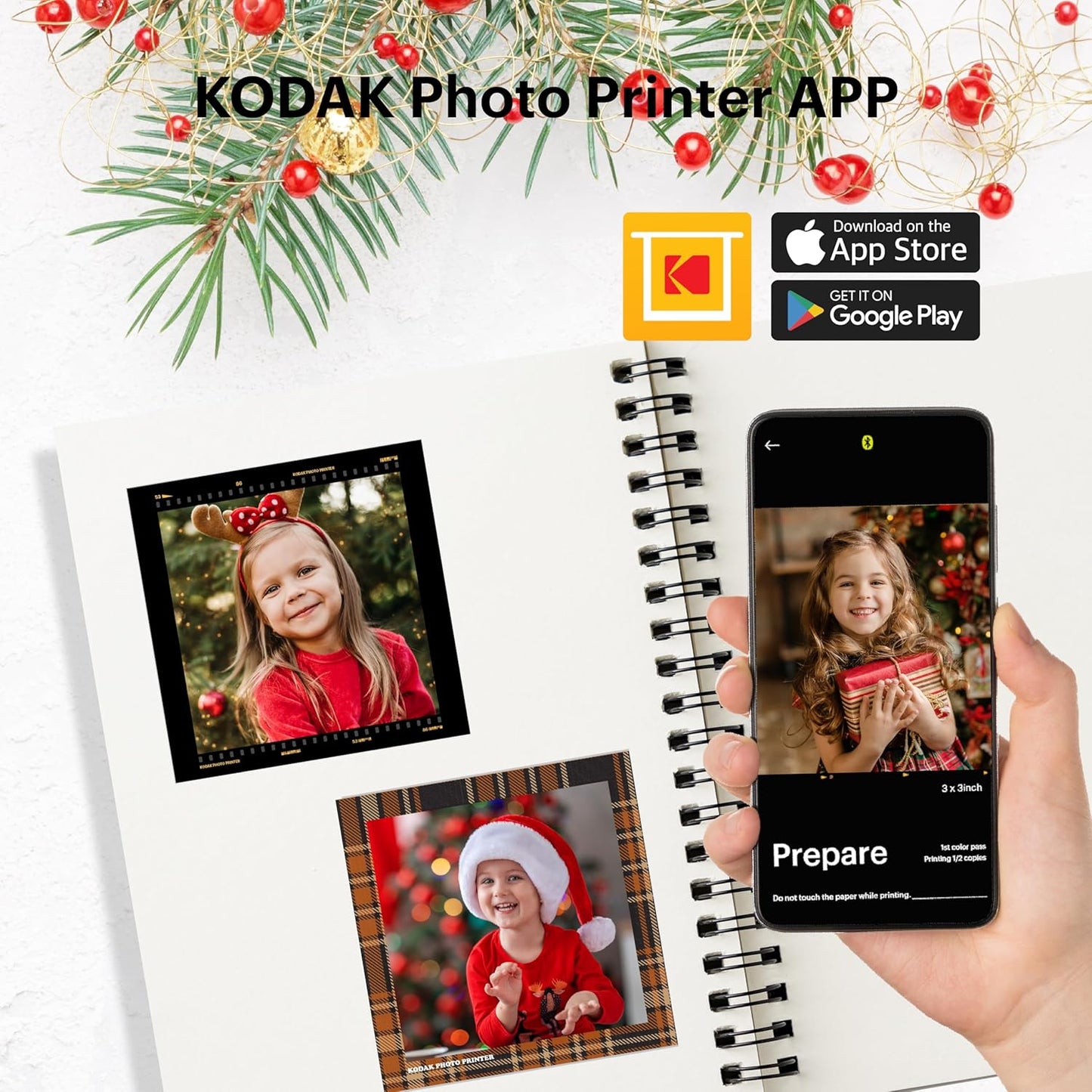 Mini 3 Retro Fotodrucker mit 68 Fotopapieren, Imprimante + 68 feuilles et accessoires weiß