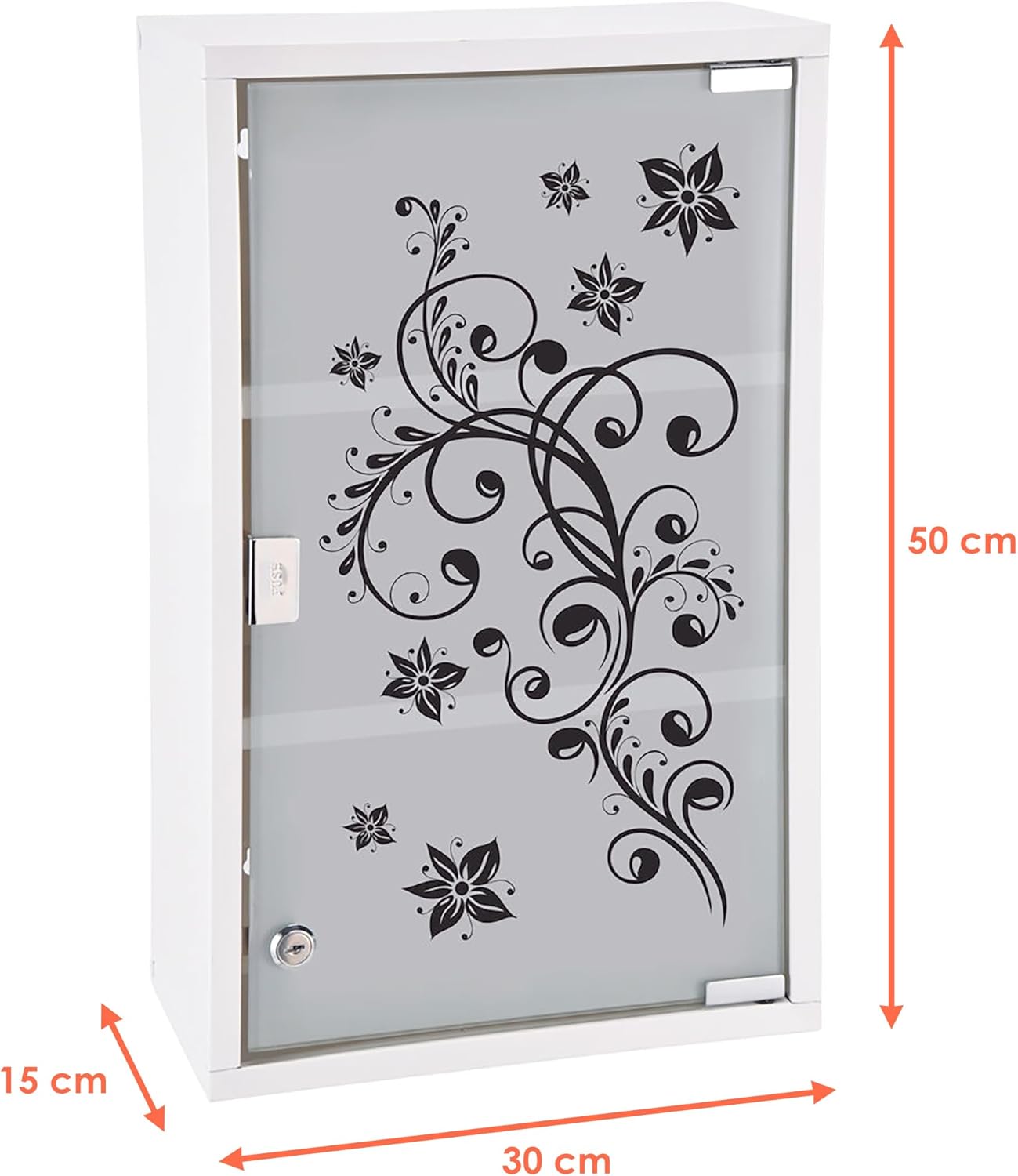 XXL Medizinschrank mit Ornamenten, Schwarze Ornamente