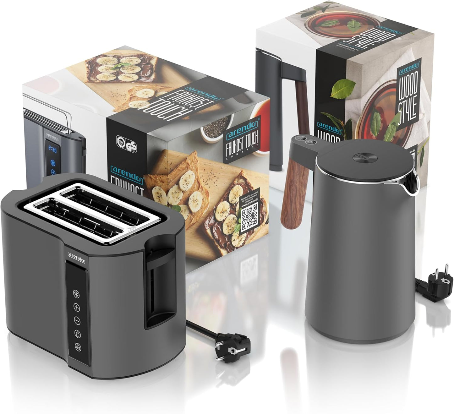 Frühstücksset mit Wasserkocher und Toaster, B: Set 1