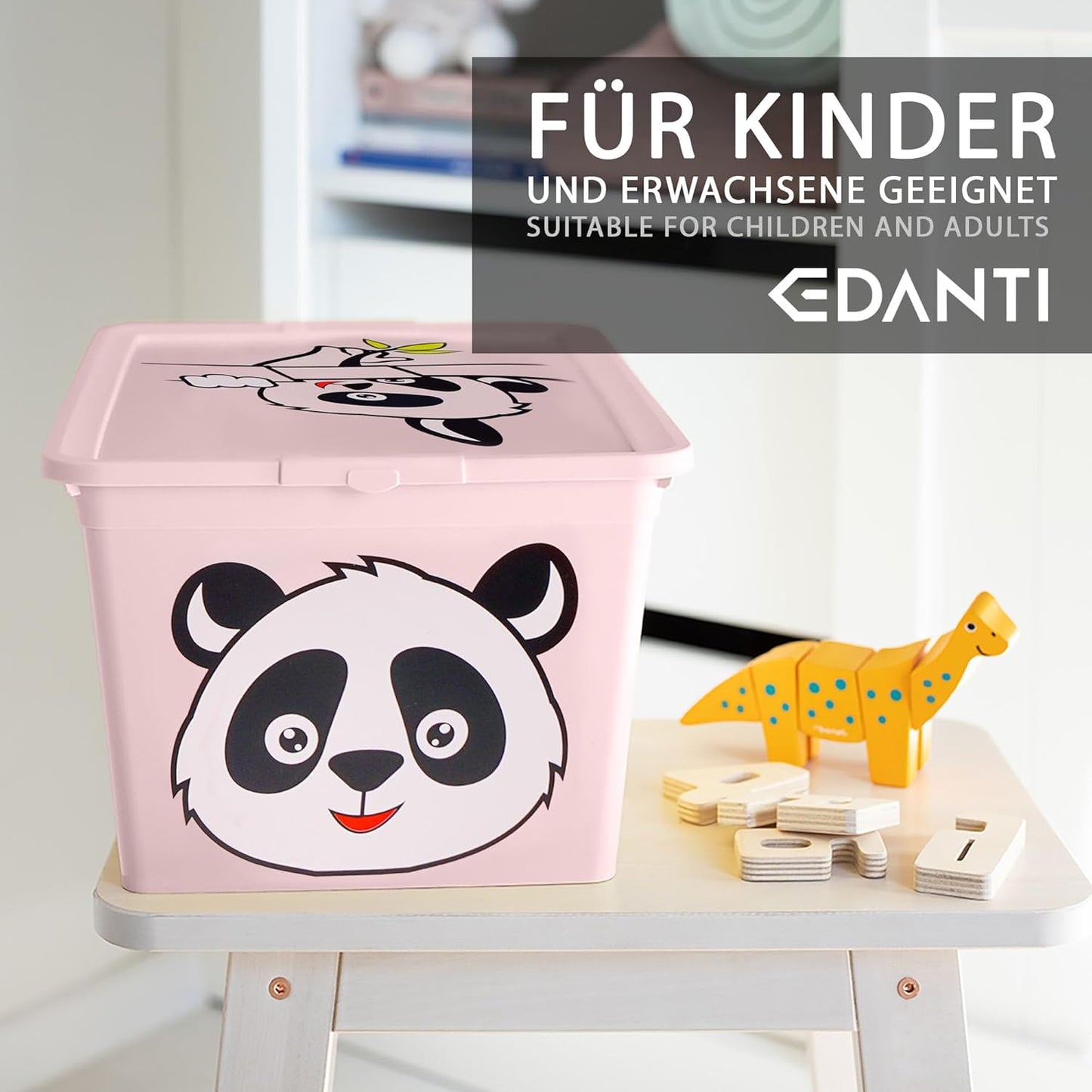Aufbewahrungsbox mit Deckel, Rosa 30L