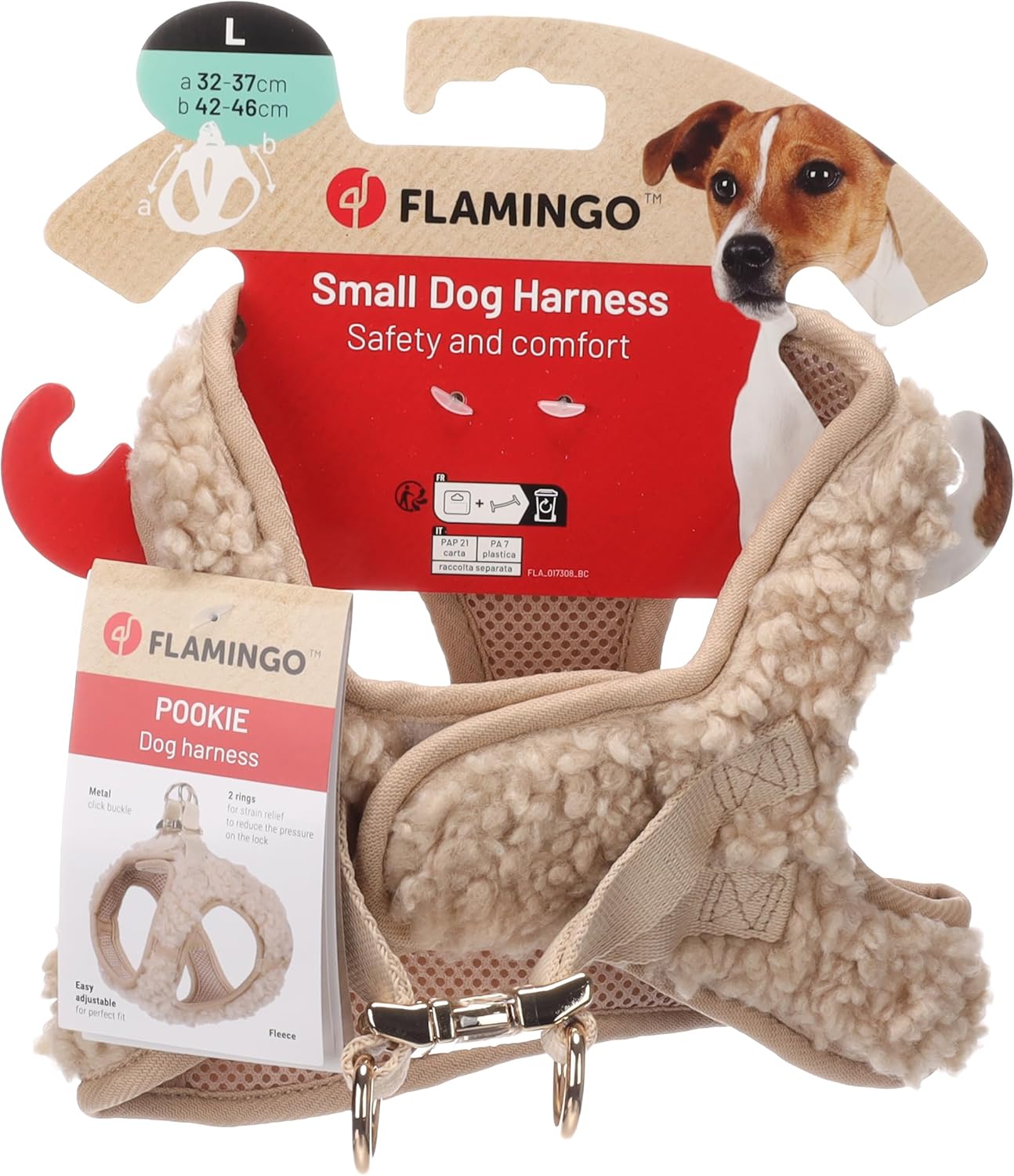 Step&Go Hundegeschirr Pookie, Pookie Beige L 32-37cm 42-46cm Moyen