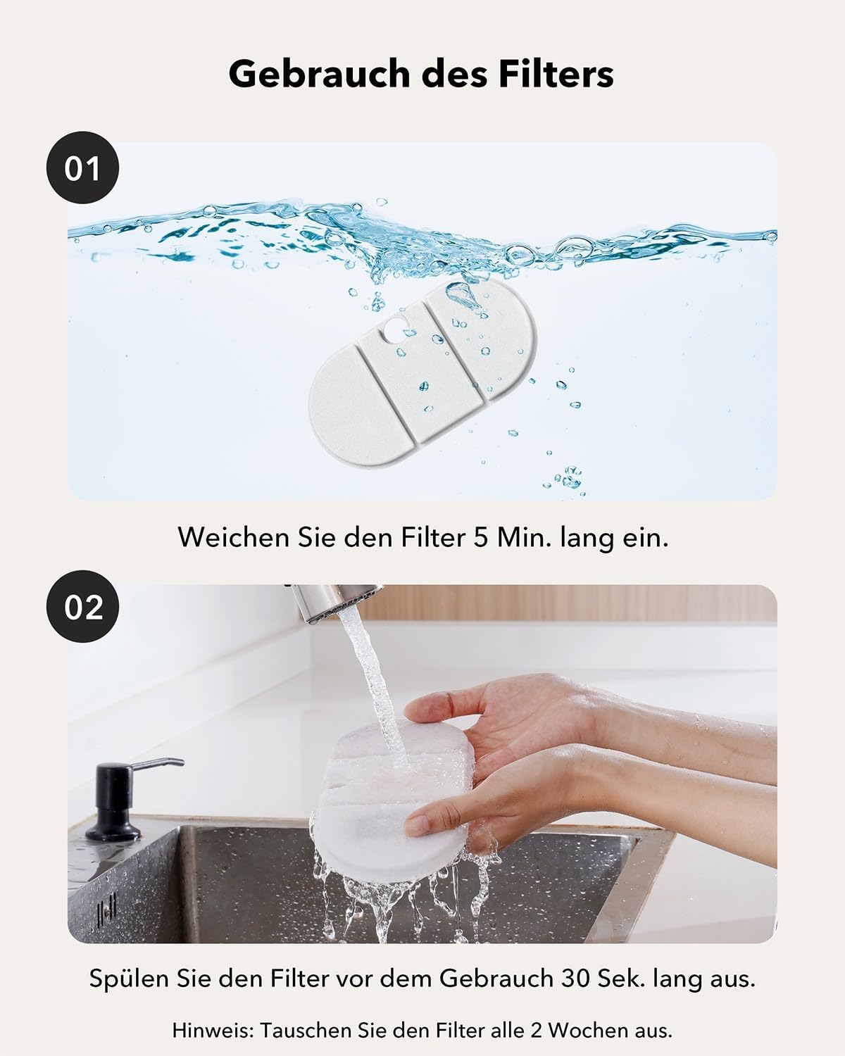Filter für Katzenbrunnen PLFF002, d. Nur Ersatzfilter x 8