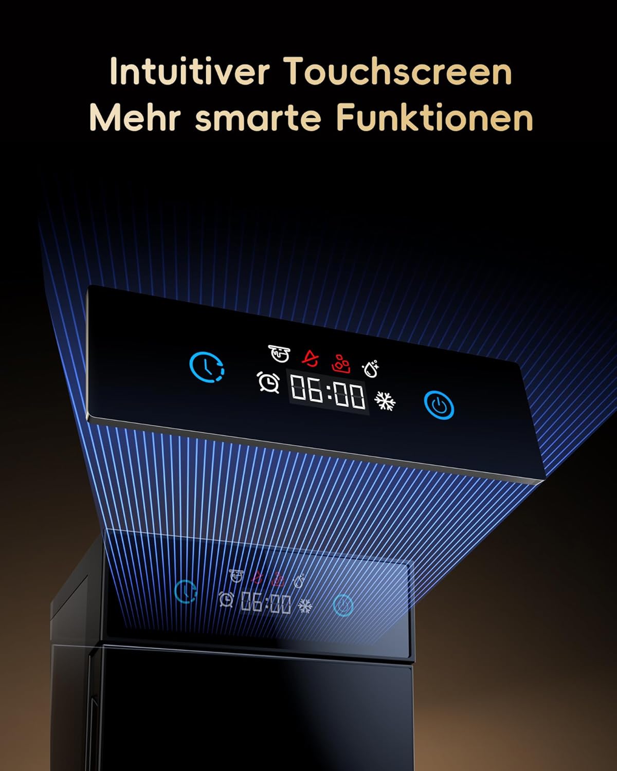 Eiswürfelmaschine mit LED-Touchdisplay, Tiefschwarz
