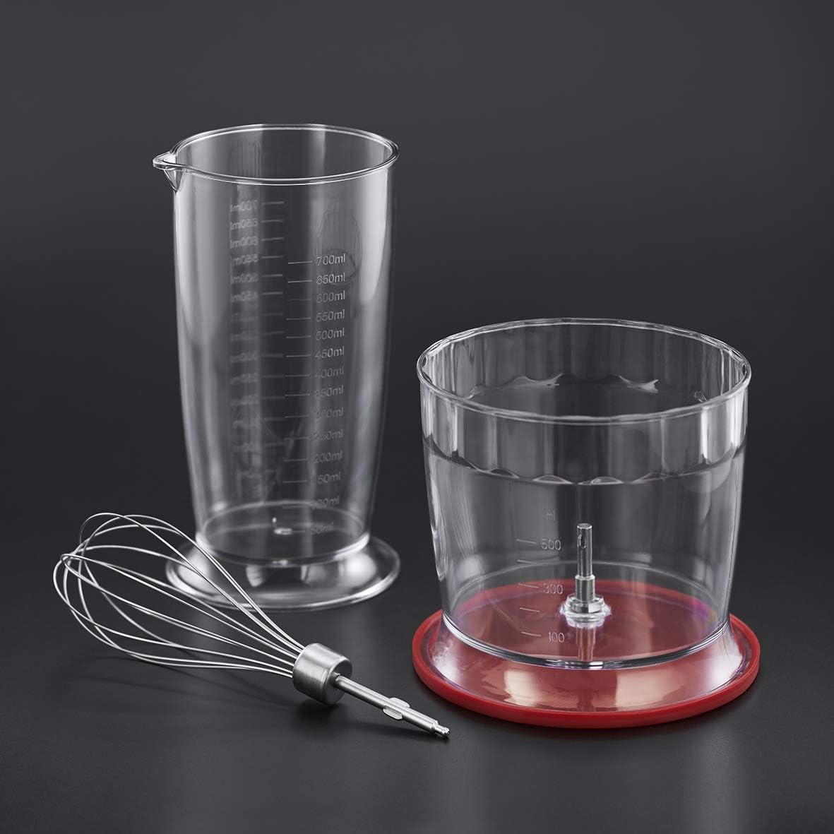 3-in-1 Pürierstab-Set mit Zubehör, Rot ; 700ml