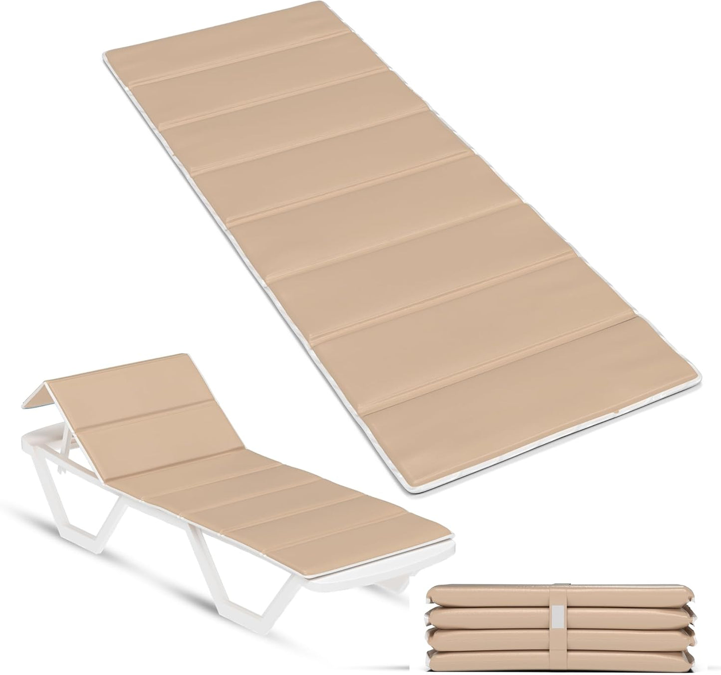 Faltbare 4-in-1 Strandmatte, Beige-Sand