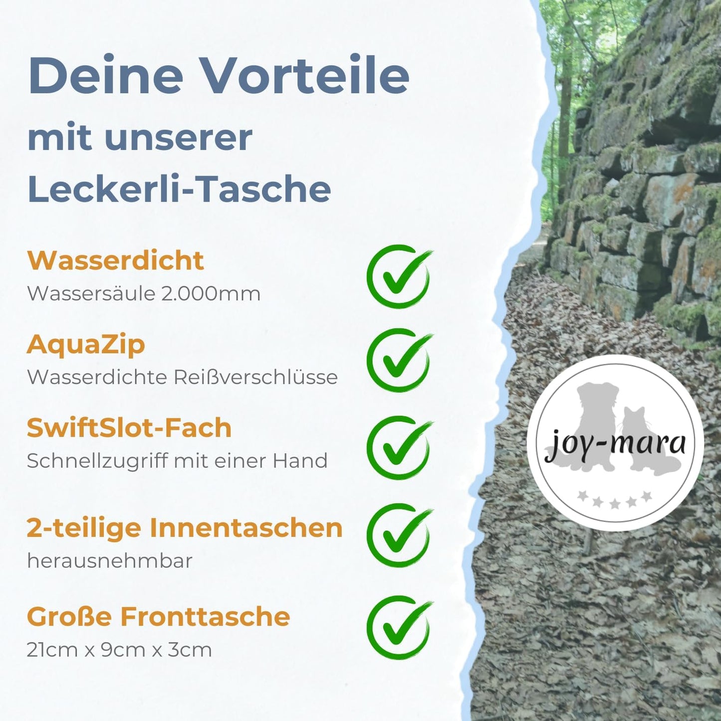 Leckerlitasche mit Flaschenhalter, Jeansblau