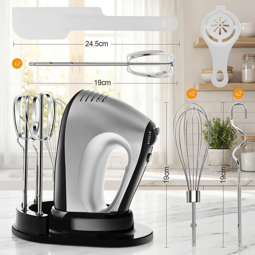 Handmixer Elektrisch mit 5 Geschwindigkeiten & Turbinenfunktion