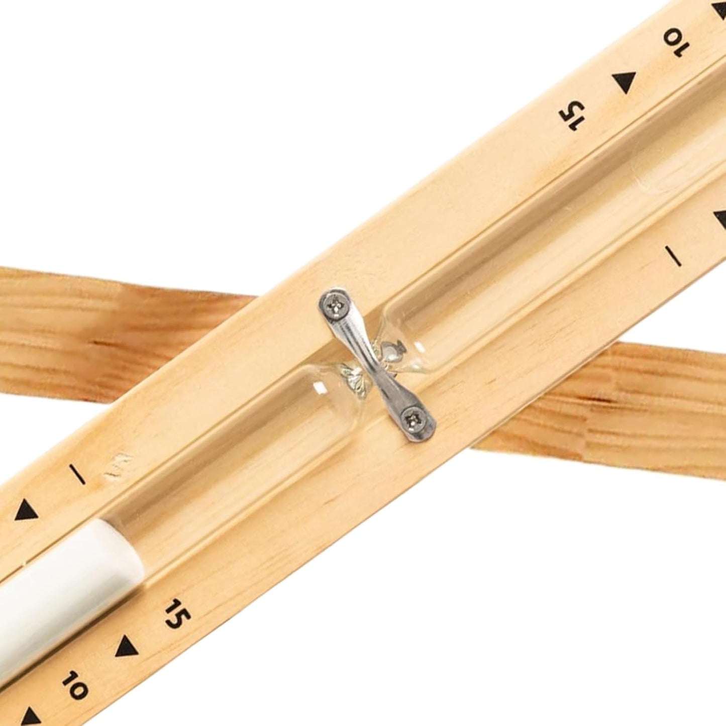 Sauna-Thermometer mit Sanduhr, Natürliche Holzfarbe