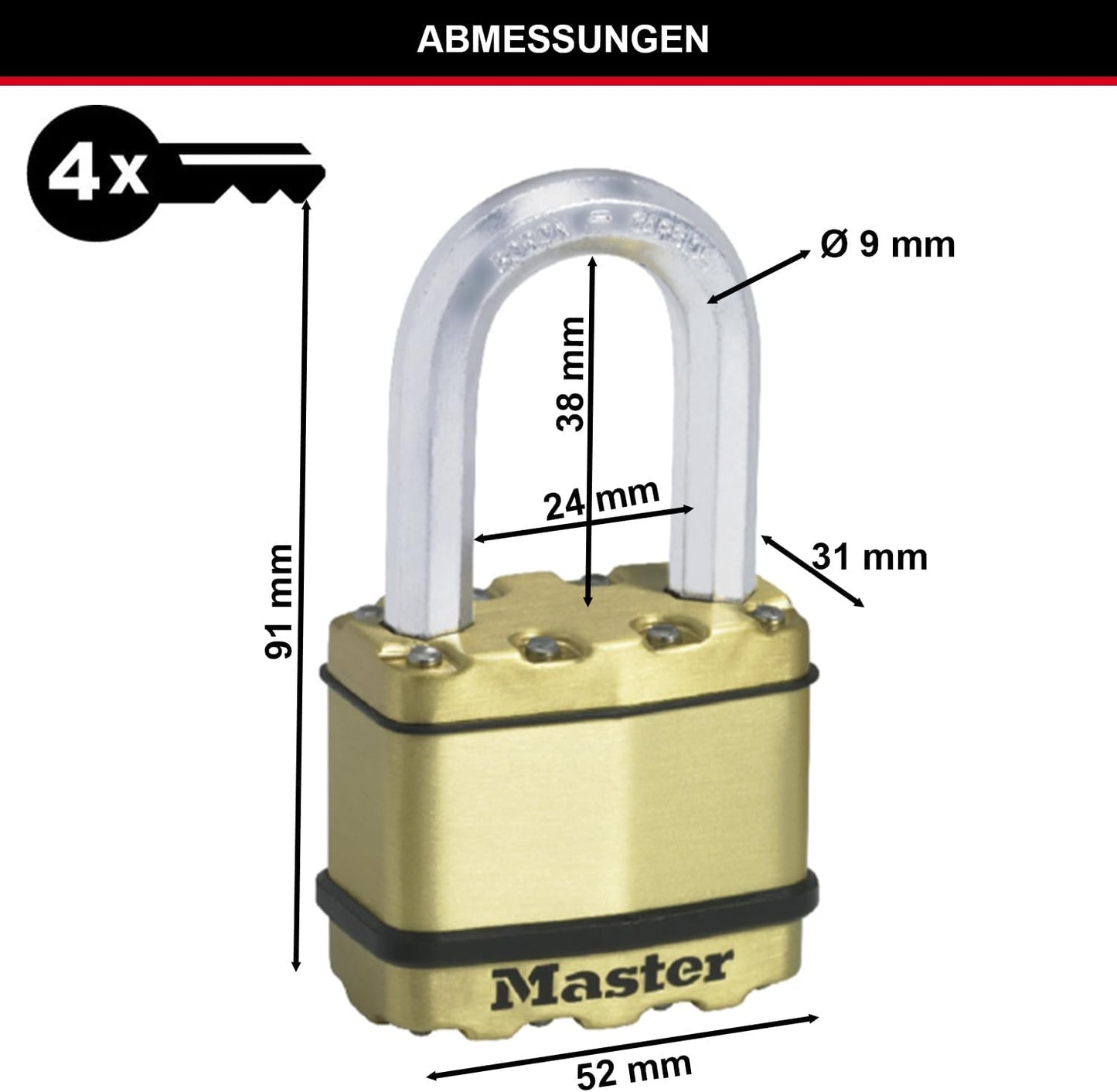 2er Set Vorhängeschloss, Medium Bügel + Wetterfest