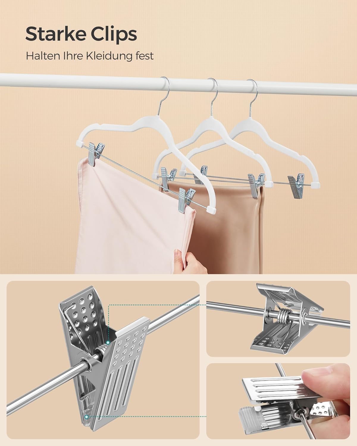 Hosenbügel-Set, Weiss / 20 Stück