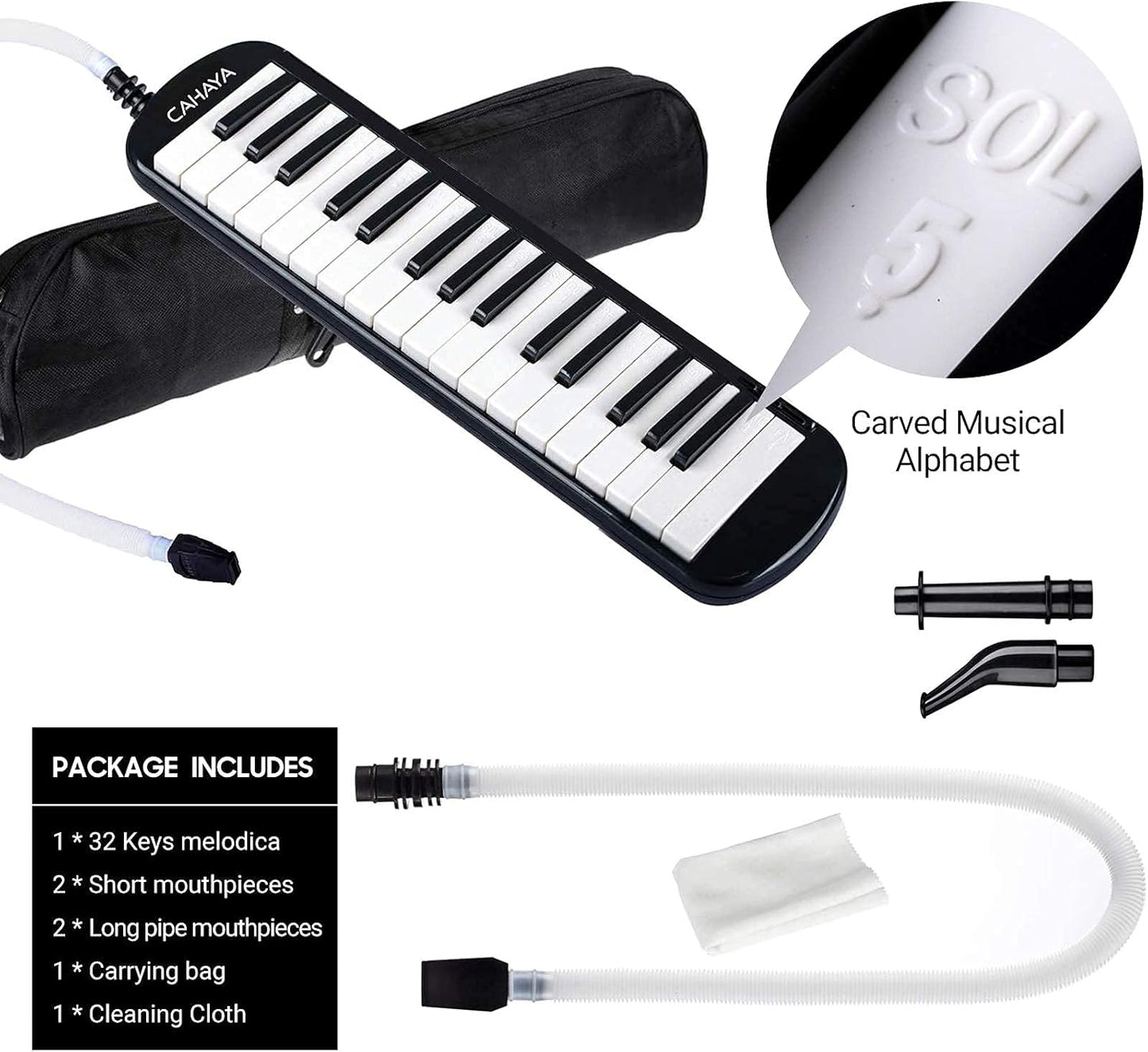 32 Tasten Melodica für Kinder, Schwarz
