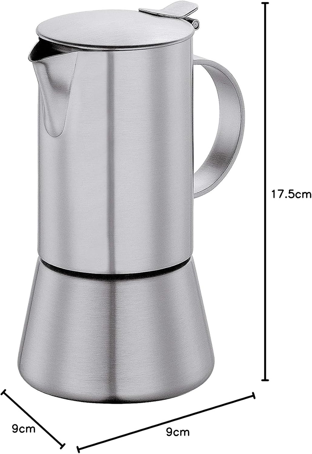 Espressokocher für 4 Tassen, Edelstahl Matt 4 Tassen