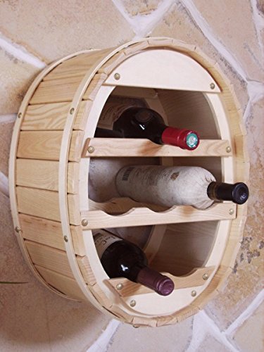 Weinregal für die Wandmontage, 6 Flaschen Natur hängend