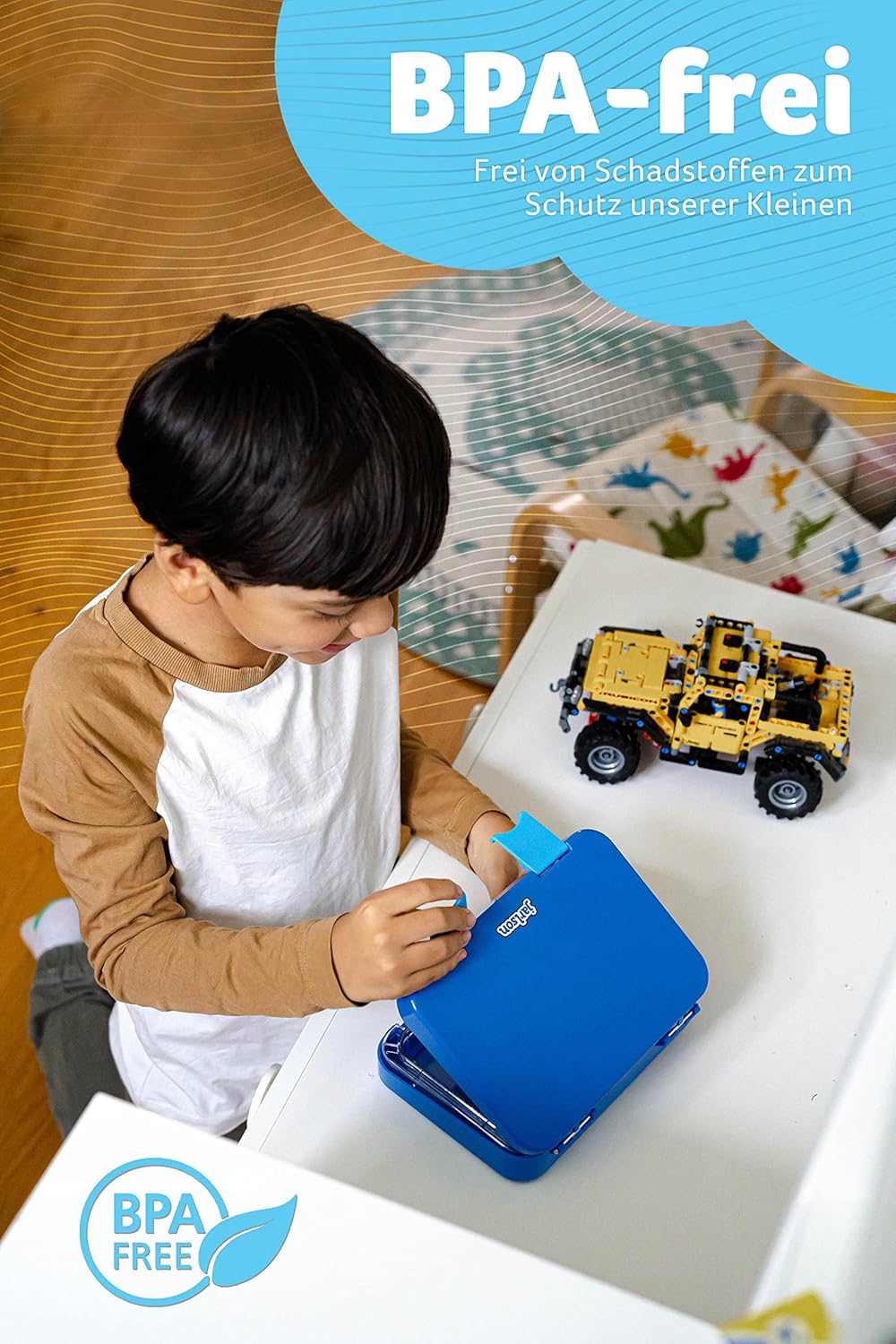 Brotdose für Kinder mit 6 Fächern, Blau