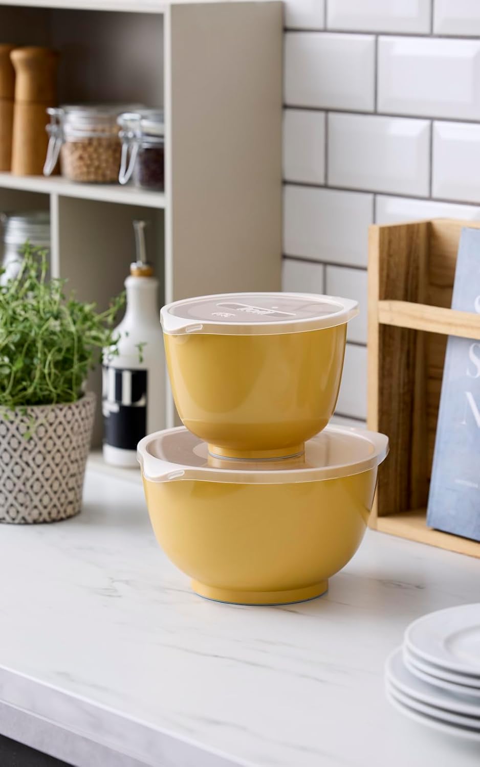 4-teiliges Margrethe Rührschüssel-Set, One Size Curry