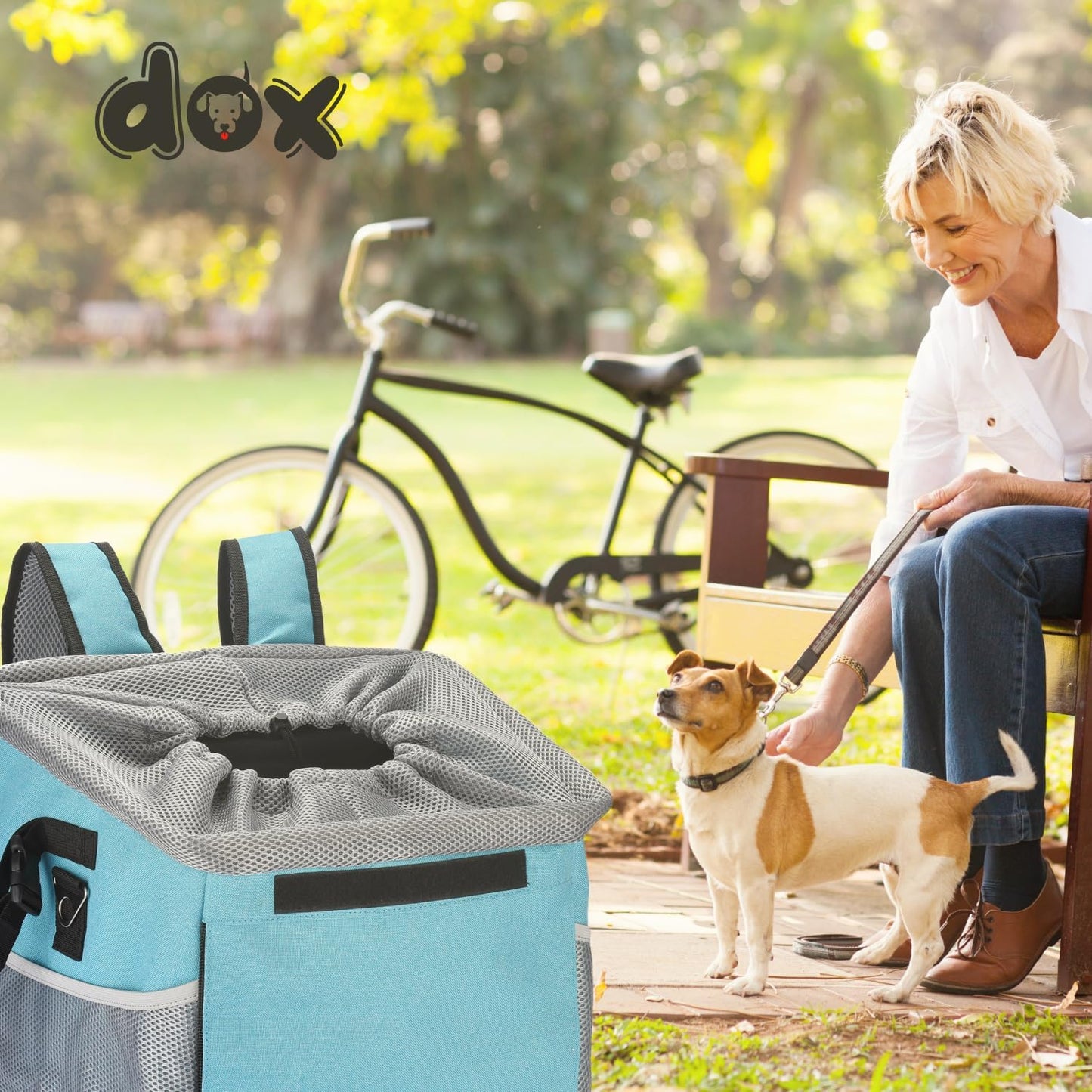 Velodkorb Hund, Blau & Grau