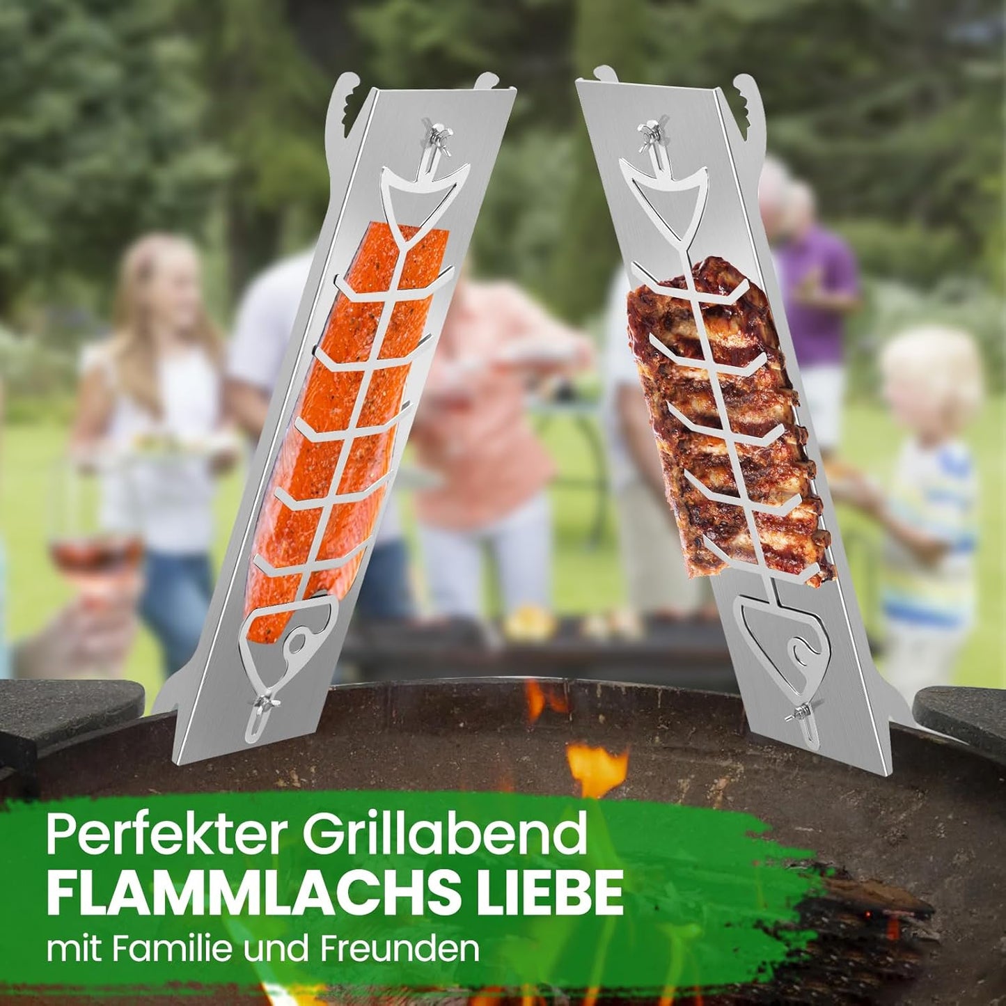 2er-Set Flammlachshalter für Feuerschalen, 51cm*11.5cm(2Pack)