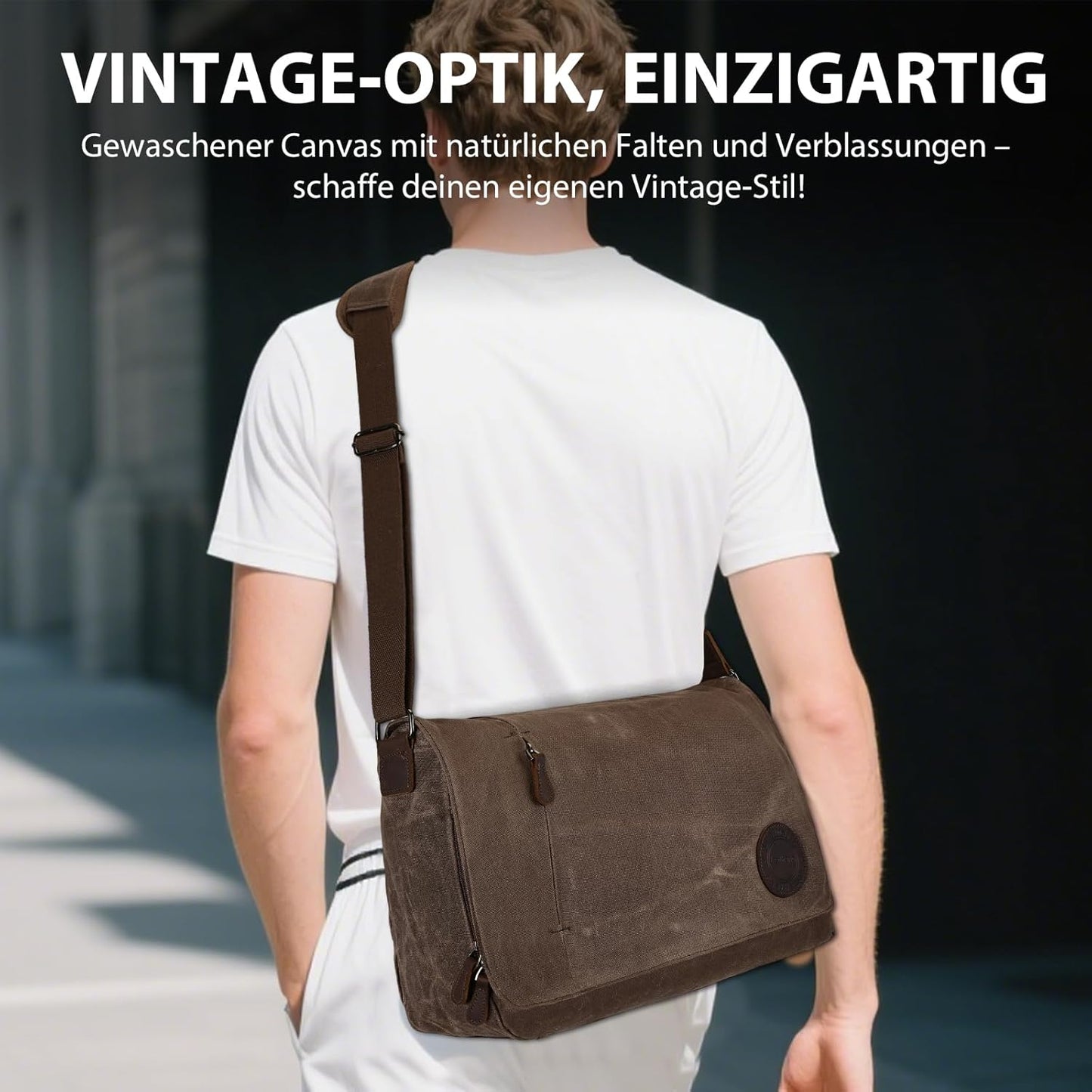 Umhängetasche, 14 Zoll Braun