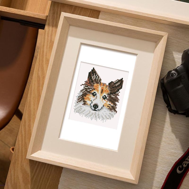 Mini Serie Diamond Painting Set mit 12 Stück, Hundeporträts PROBLEMYOUMUSTCHECK