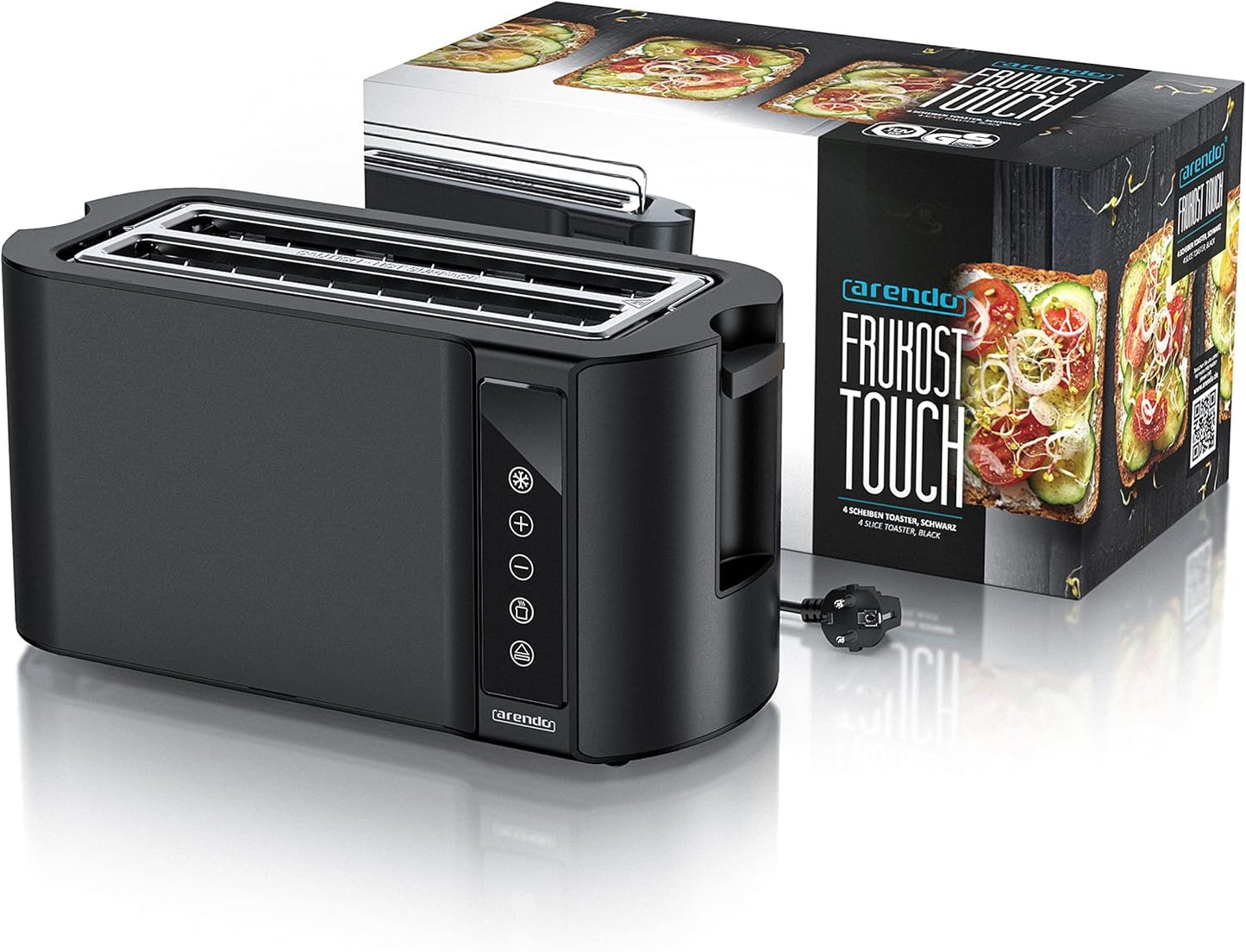 Langschlitz-Toaster mit Touchscreen, B: Nachtschwarz