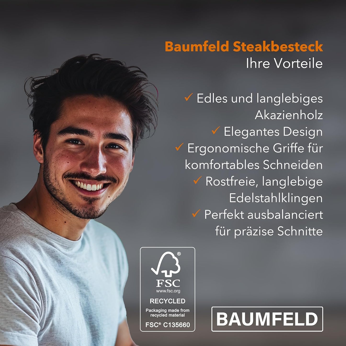 Pizza- und Steakbesteck-Set, 8 teilig Edelstahl