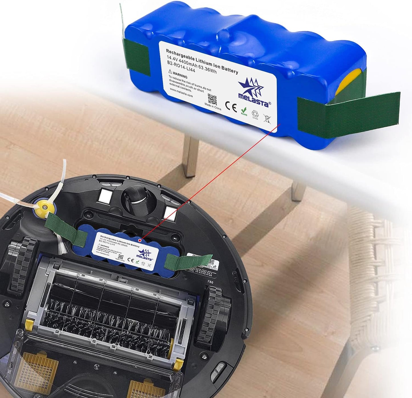 Ersatzakku für iRobot Roomba Serien 500-800, 4400mAh