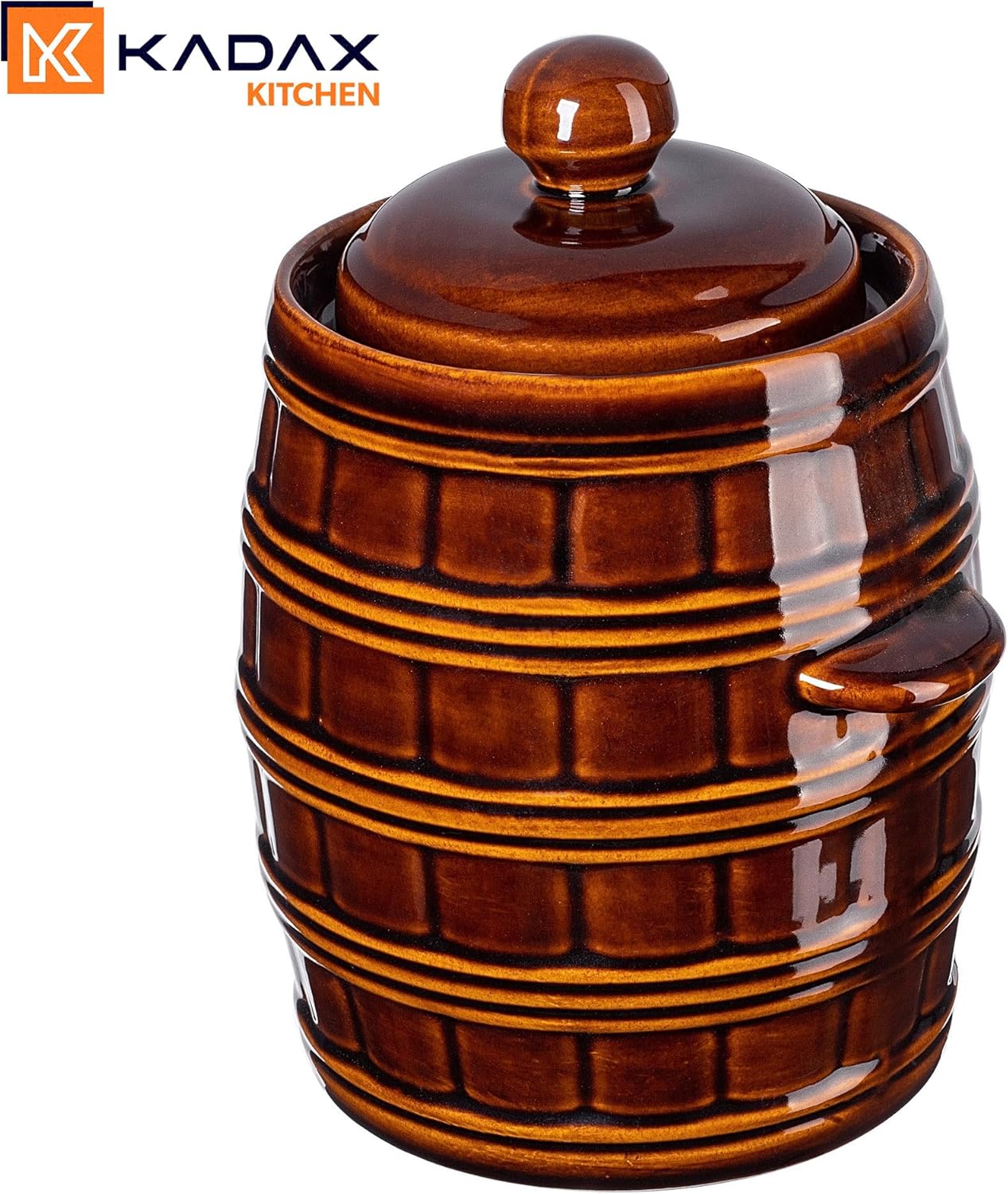Gärtopf mit Wasserrinne und Deckel, Braun, 3.2l