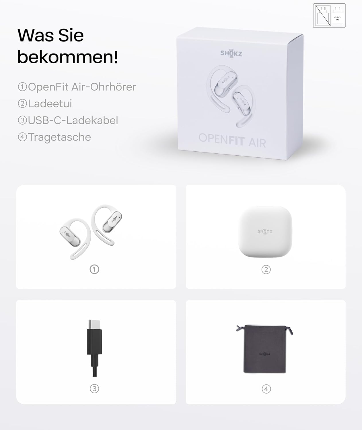 OpenFit Air Open-Ear-Kopfhörer, Weiß
