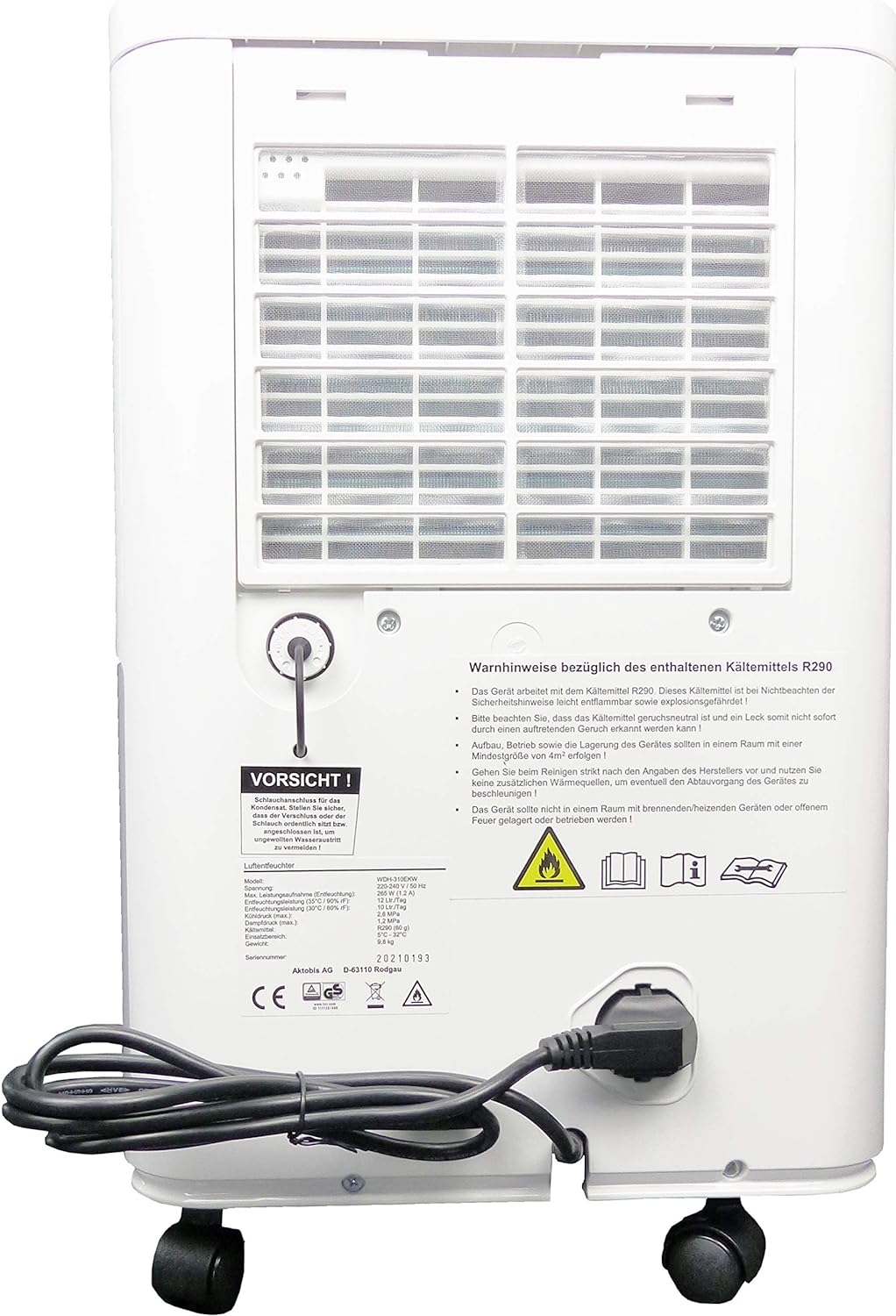 WDH-310EKW Bautrockner, bis 12 L/T + Digital + WLAN