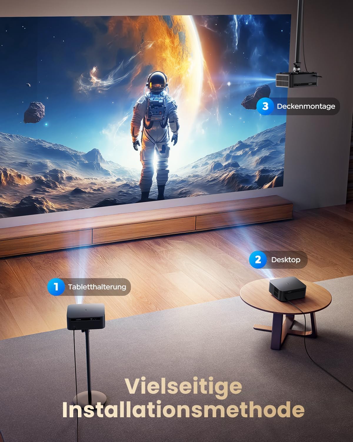 4K Beamer K13 mit Autofokus und Google TV, Schwarz