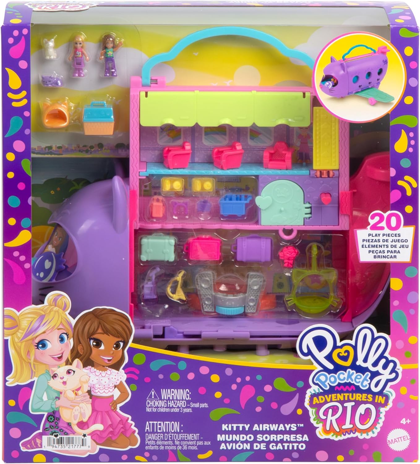 Kitty Airways Spielset, Cabrio-flugzeug für Kätzchen