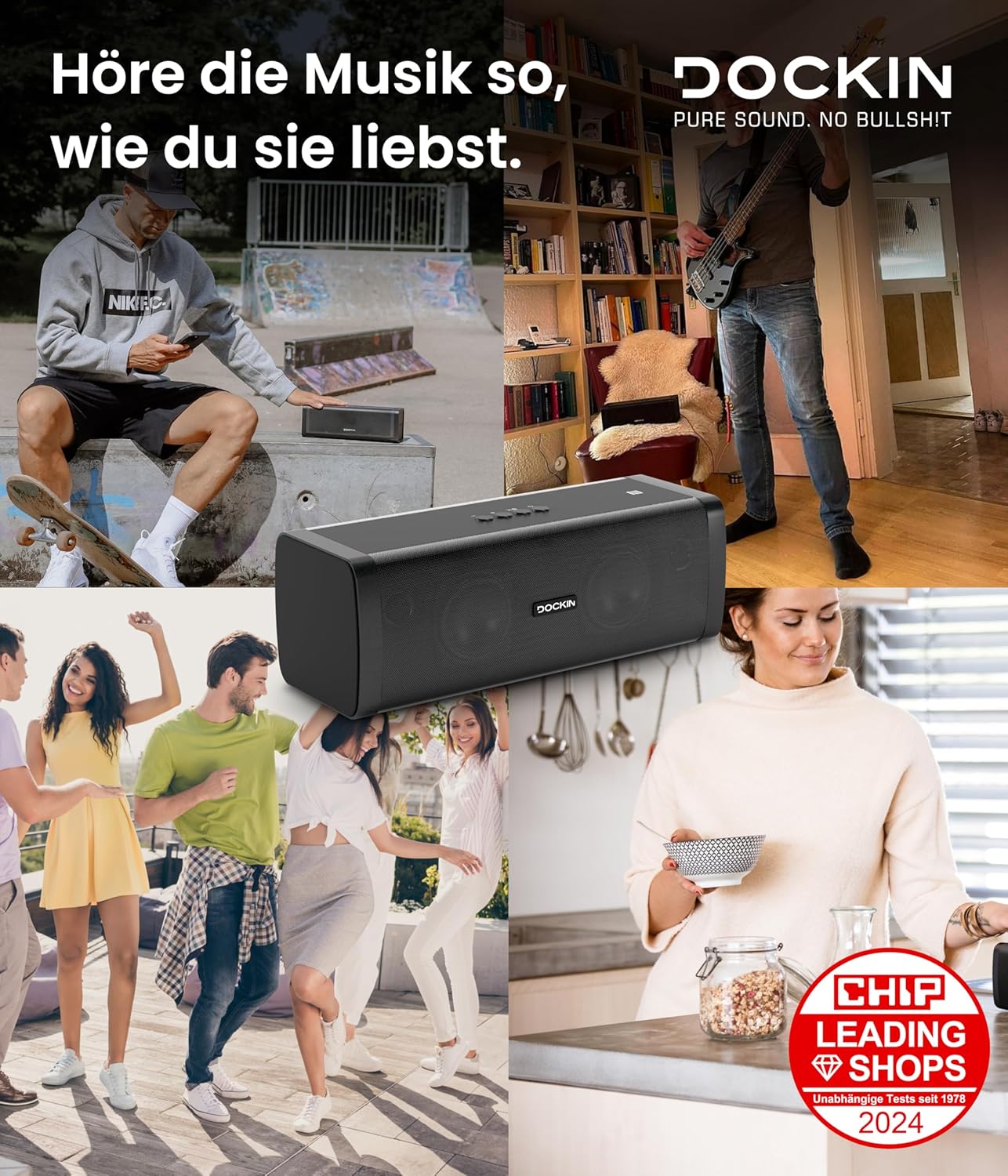 Bluetooth Lautsprecher, D FINE EVO (Testsieger)|1 Speaker, Schwarz